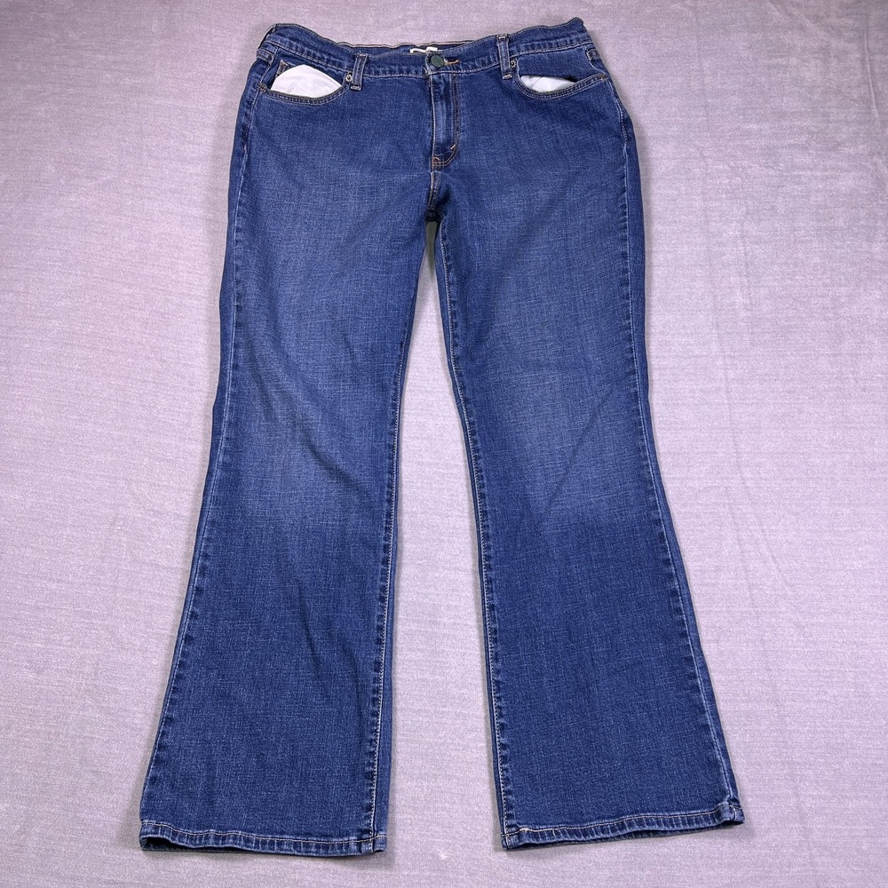Levi's 515 Womens Mid Rise Blue Stretch Everyday Denim Bootcut Jeans Size 16M